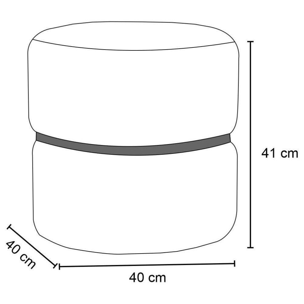 Kit 2 Puffs Decorativos Com Cinto Rosê Round C-279 Veludo Amarelo - Domi - 4