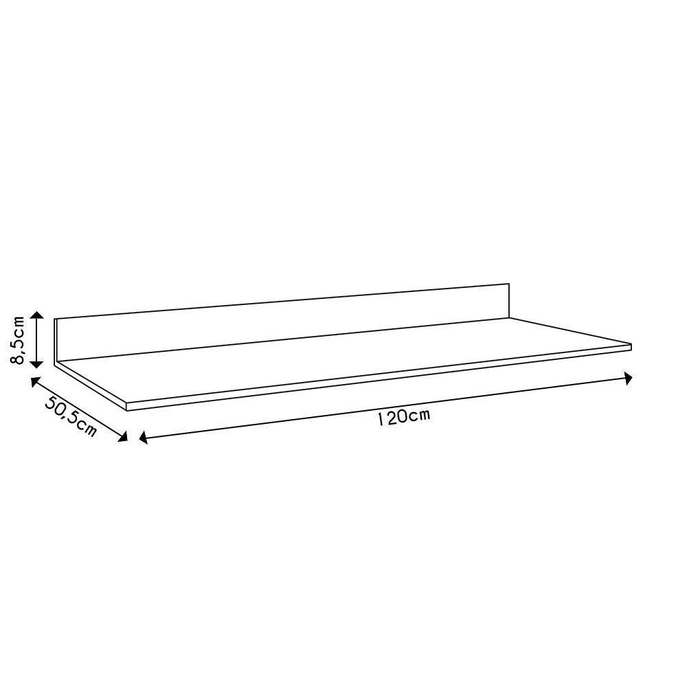 Tampo Para Balcão De Cozinha 120cm Mdp Castanho - Lumil - 4