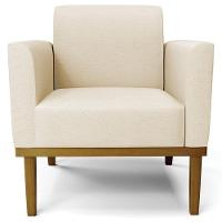 Sofá Namoradeira E 1 Poltrona Base Madeira Castanho Maressa Linho Bege - Ibiza - 8