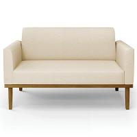 Sofá Namoradeira E 1 Poltrona Base Madeira Castanho Maressa Linho Bege - Ibiza - 9