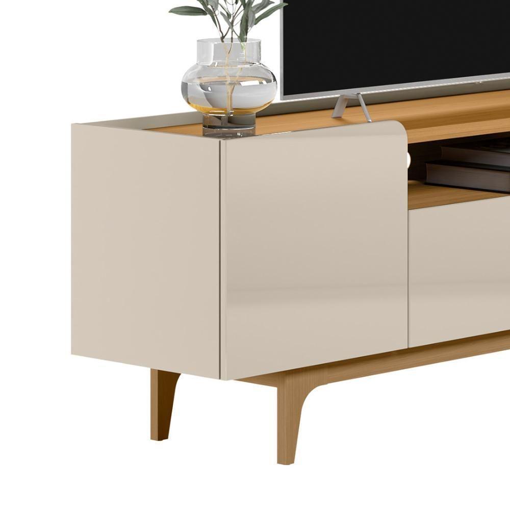 Rack Para Sala Bancada De Tv 75 Pol 180cm Safira L06 Tauari-off White - Mpozenato - 2