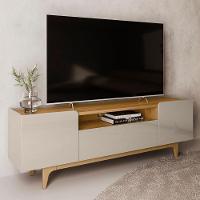 Rack Para Sala Bancada De Tv 75 Pol 180cm Safira L06 Tauari-off White - Mpozenato