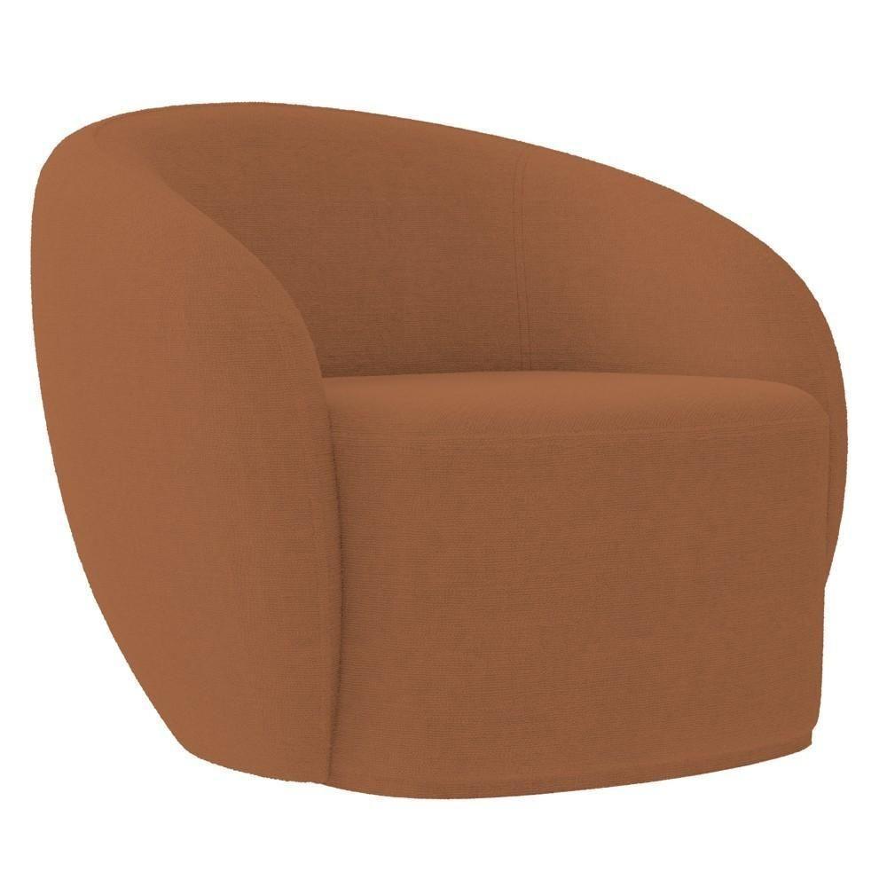 Sofá 2 Lugares Living 160cm E 1 Poltrona Giratória Garbin K04 Bouclê Terracota - Mpozenato - 8