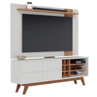Rack Para Sala Norena Com Painel Para Tv 70 Pol. Amélie C05 Off White Matte-freijó - Mpozenato - 1