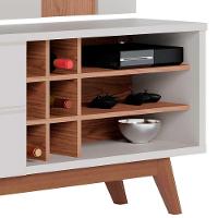 Rack Para Sala Norena Com Painel Para Tv 70 Pol. Amélie C05 Off White Matte-freijó - Mpozenato