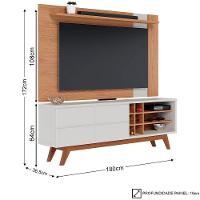 Rack Para Sala Norena Com Painel Para Tv 70 Pol. Amélie C05 Freijó-off White Matte - Mpozenato - 3