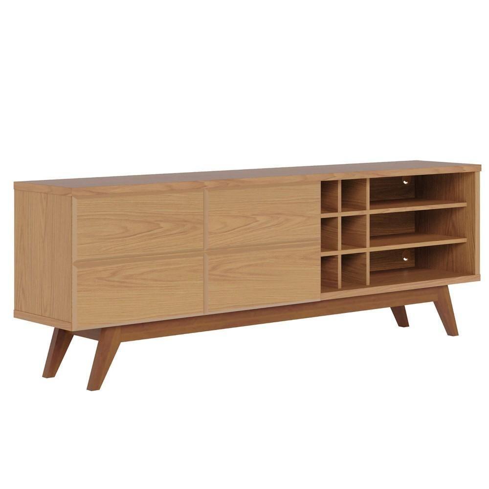 Rack Para Sala Bancada De Tv 70 Pol 180cm Noruega C05 Freijó - Mpozenato - 1