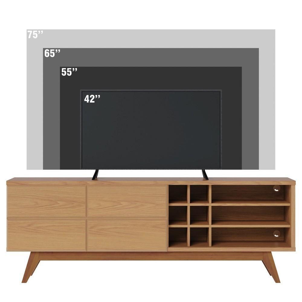 Rack Para Sala Bancada De Tv 70 Pol 180cm Noruega C05 Freijó - Mpozenato - 7