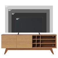 Rack Para Sala Bancada De Tv 70 Pol 180cm Noruega C05 Freijó - Mpozenato - 7