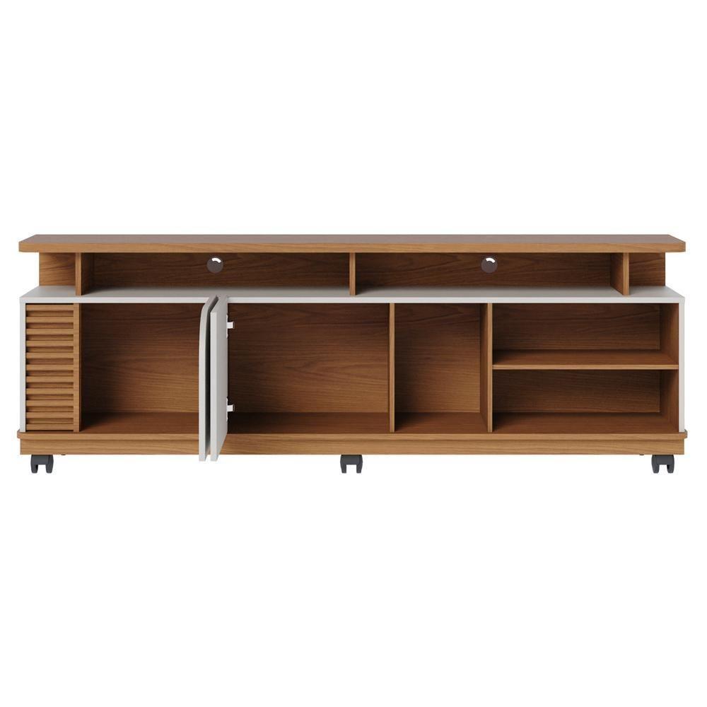 Rack Para Sala Bancada De Tv 75 Pol 180cm Madrid C05 Freijó-off White Matte - Mpozenato - 4