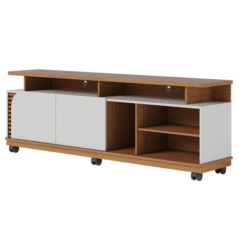 Rack Para Sala Bancada De Tv 75 Pol 180cm Madrid C05 Freijó-off White Matte - Mpozenato - 6