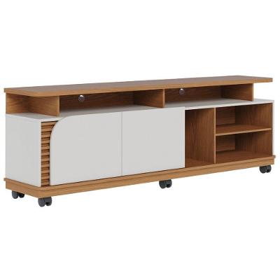 Rack Para Sala Bancada De Tv 75 Pol 180cm Madrid C05 Freijó-off White Matte - Mpozenato