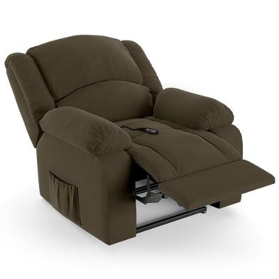 Poltrona Do Papai Reclinável Pietra Controle Power Elétrico Fh9 Veludo Capuccino - Mpozenato