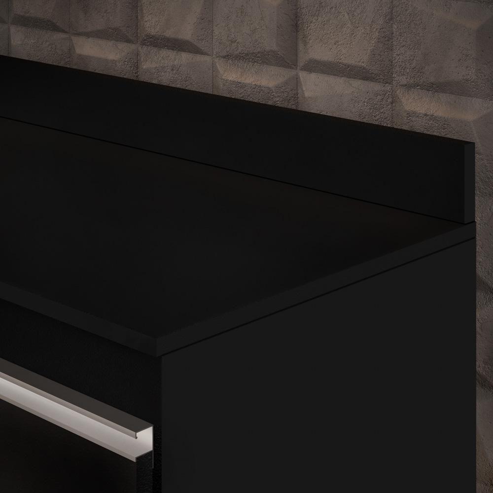 Tampo Para Balcão De Cozinha 180cm Mdp Preto - Lumil - 2