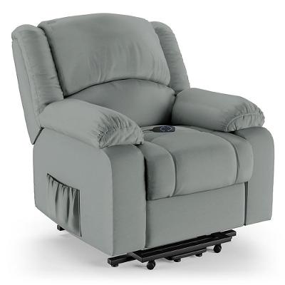 Poltrona Do Papai Reclinável Pietra Elevação Lift Elétrico Fh9 Pu Cinza - Mpozenato