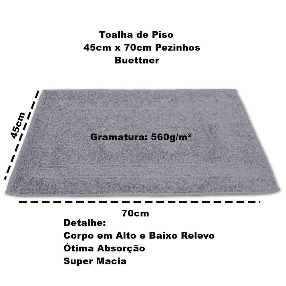 Toalha Piso Buettner Felpudo 100% Algodão Pezinhos 45cmx70cm Cinza Stone - 3