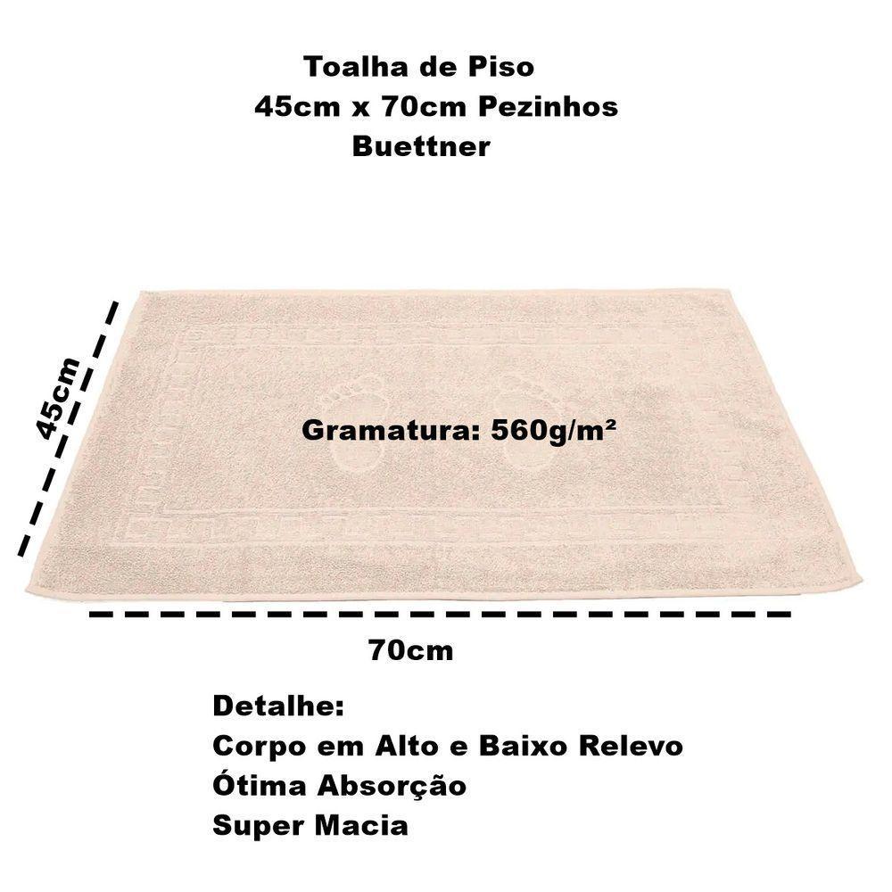 Toalha Piso Buettner Felpudo 100% Algodão Pezinhos 45cmx70cm Palha - 3