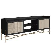 Rack Para Sala Bancada De Tv 65 Pol Pé Metal Arlo Nero-dourado - Mpozenato - 1