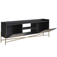 Rack Para Sala Bancada De Tv 65 Pol Pé Metal Arlo Nero-dourado - Mpozenato - 5