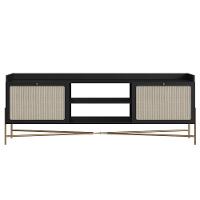 Rack Para Sala Bancada De Tv 65 Pol Pé Metal Arlo Nero-dourado - Mpozenato - 7