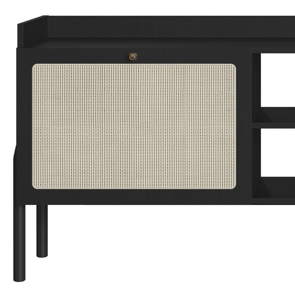 Rack Para Sala Bancada De Tv 65 Pol Pés Madeira Arlo Nero-preto - Mpozenato - 6
