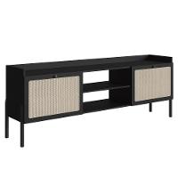 Rack Para Sala Bancada De Tv 65 Pol Pés Madeira Arlo Nero-preto - Mpozenato - 1