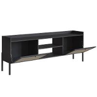 Rack Para Sala Bancada De Tv 65 Pol Pés Madeira Arlo Nero-preto - Mpozenato - 3