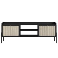 Rack Para Sala Bancada De Tv 65 Pol Pés Madeira Arlo Nero-preto - Mpozenato