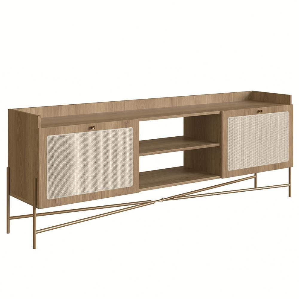 Rack Para Sala Bancada De Tv 65 Pol Pé Metal Arlo Hanover-dourado - Mpozenato - 1