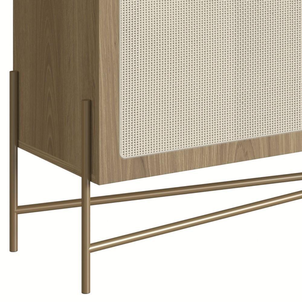 Rack Para Sala Bancada De Tv 65 Pol Pé Metal Arlo Hanover-dourado - Mpozenato - 6