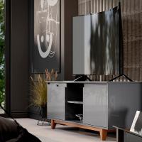 Rack Para Sala Bancada De Tv 55 Pol 139cm Flow Cinza - Ej Móveis - 8