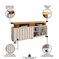 Rack Para Sala Bancada De Tv 50 Pol. 136cm Briz H01 Off White-cinamomo - Mpozenato - 3