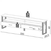 Rack Para Tv Até 65 Pol. Estilo Industrial 2 Gavetas F43 Freijó-preto Fosco - Pradel - 2
