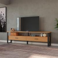 Rack Para Tv Até 65 Pol. Estilo Industrial 2 Gavetas F43 Freijó-preto Fosco - Pradel - 3