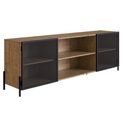 Rack Para Tv Até 70 Pol. 2 Portas Pés Metálicos York Vermont-preto - Artesano