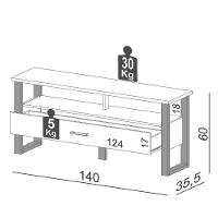Rack Para Tv Até 55 Pol. Estilo Industrial 1 Gaveta F41 Freijó-preto Fosco - Pradel - 4