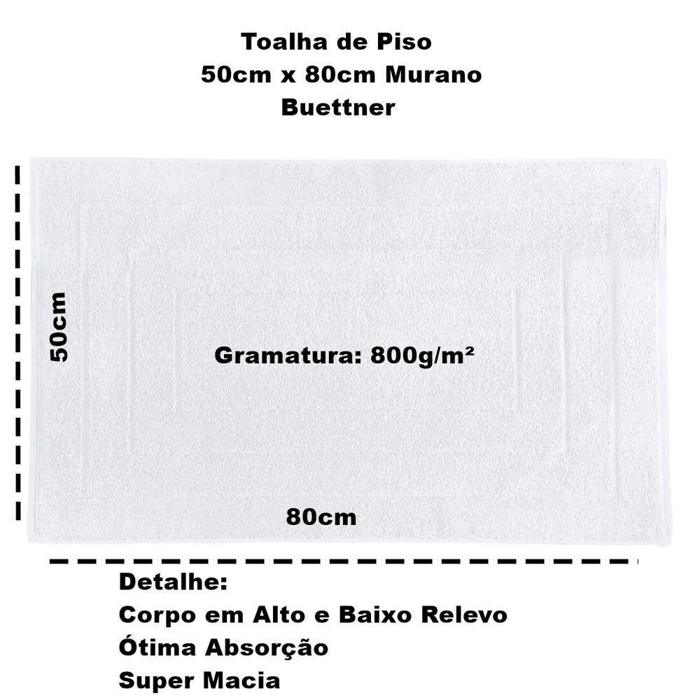Toalha Piso Buettner Felpudo 100% Algodão Murano 50cmx80cm Branco - 3