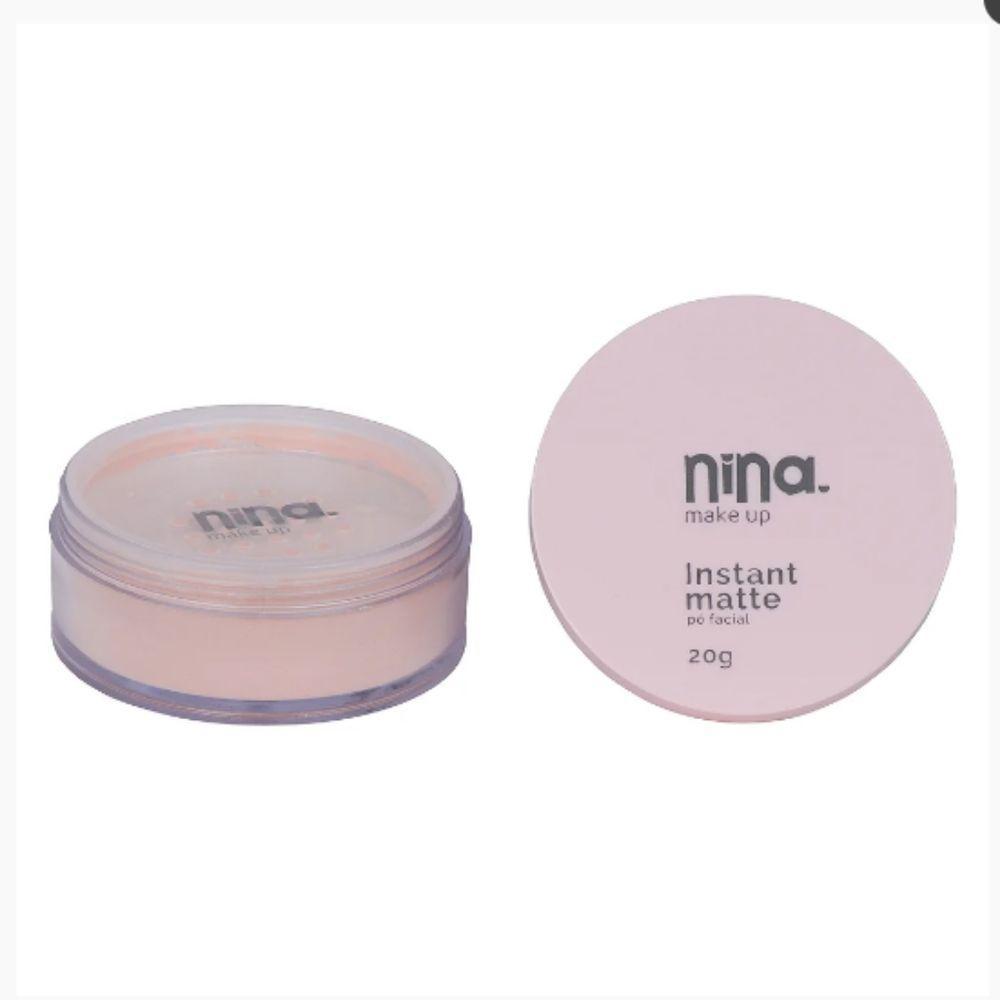Kit Nina Makeup Base Líquida Basic+pó Solto Instant Cor 2 - 3