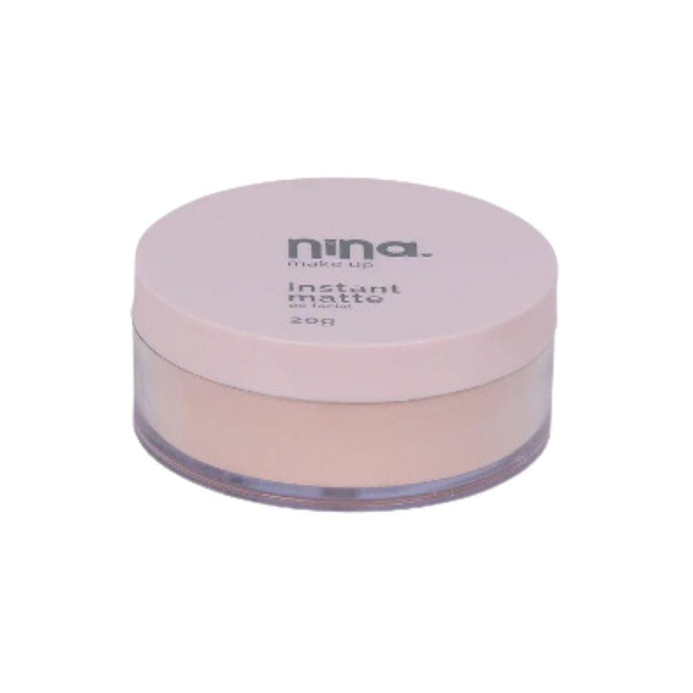 Kit Nina Makeup Base Líquida Basic+pó Solto Instant Cor 2 - 4