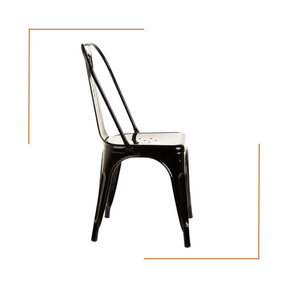 Kit 2 Cadeiras Banqueta Oficial Iron Tolix Preto - 7