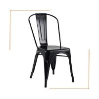 Kit 2 Cadeiras Banqueta Oficial Iron Tolix Preto - 2