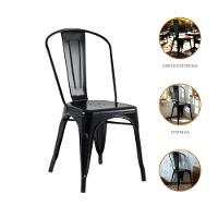 Kit 4 Cadeiras Banqueta Oficial Iron Tolix Preto