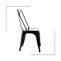 Kit 3 Cadeiras Banqueta Oficial Iron Tolix Preto - 5