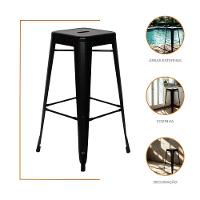 Kit 3 Cadeiras Banqueta Oficial Alta Iron Tolix Preto - 2