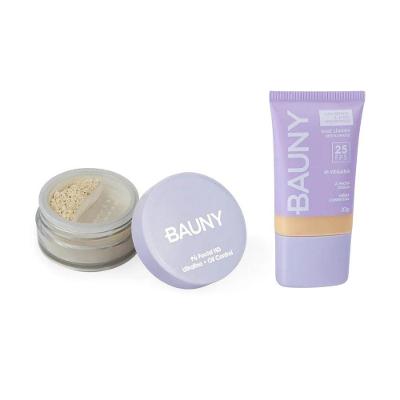 Kit Bauny Pó Solto Facial 9g-15g Cor010+base Matte Cor010