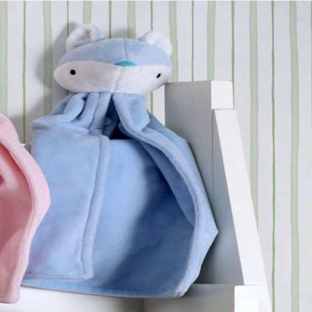 Naninha Bouton Com Prendedor De Chupeta E Pelucia Raposa Azul - 2
