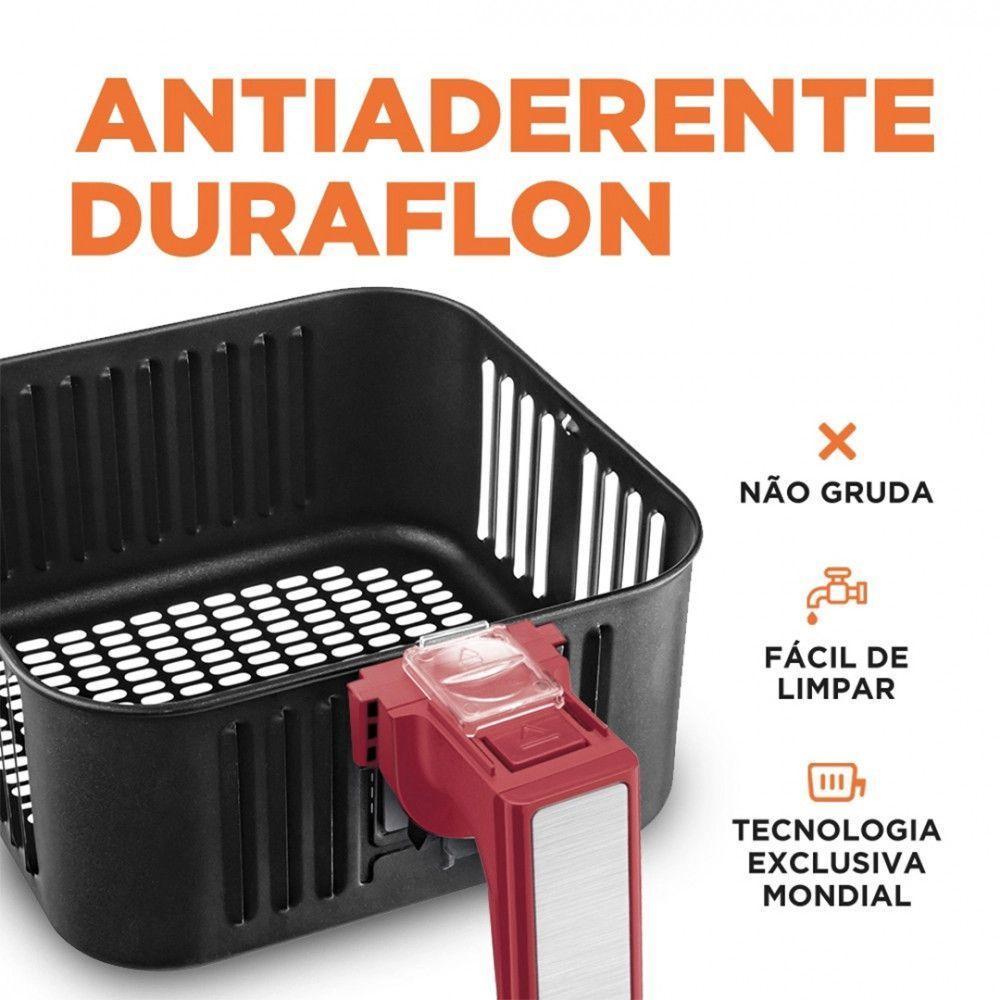 Fritadeira Eletrica Air Fryer Mondial 4L AFN40 Vermelho/inox - 220 V - 6