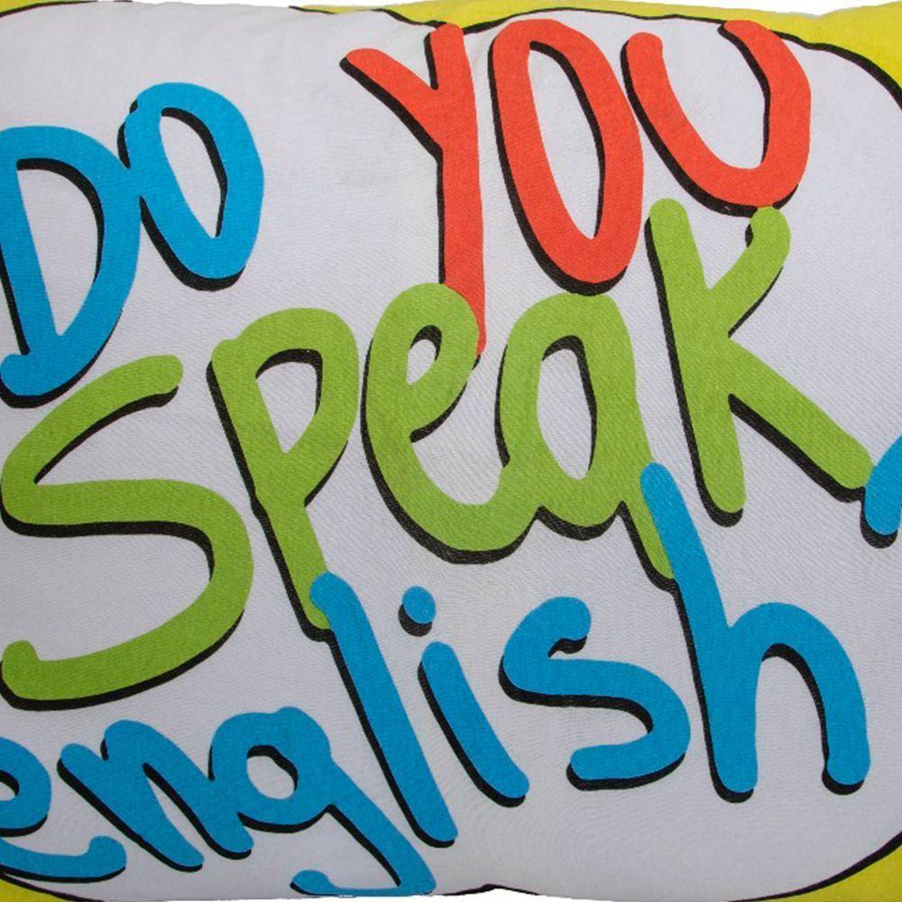 Fronha Portallar Malha 100% Algodão Estampa Localizada English 48cmx68cm Branco - 2