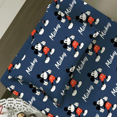Jogo De Cama Portallar Solteiro Malha Mista 65% Algodão E 35% Poliéster Estampado Disney Mickey Mouse 2 Pçs Azul