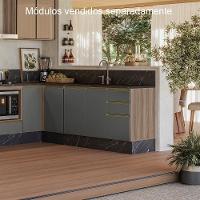 Balcao Para Pia 2p 3g 120cm Mdf Kali 16417 Carvalho Toq Chumbo Nicioli Carvalho Toq Chumbo - 7